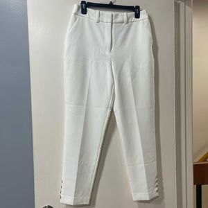 HIGH-WAISTED SIDE-BUTTON ANKLE PANT